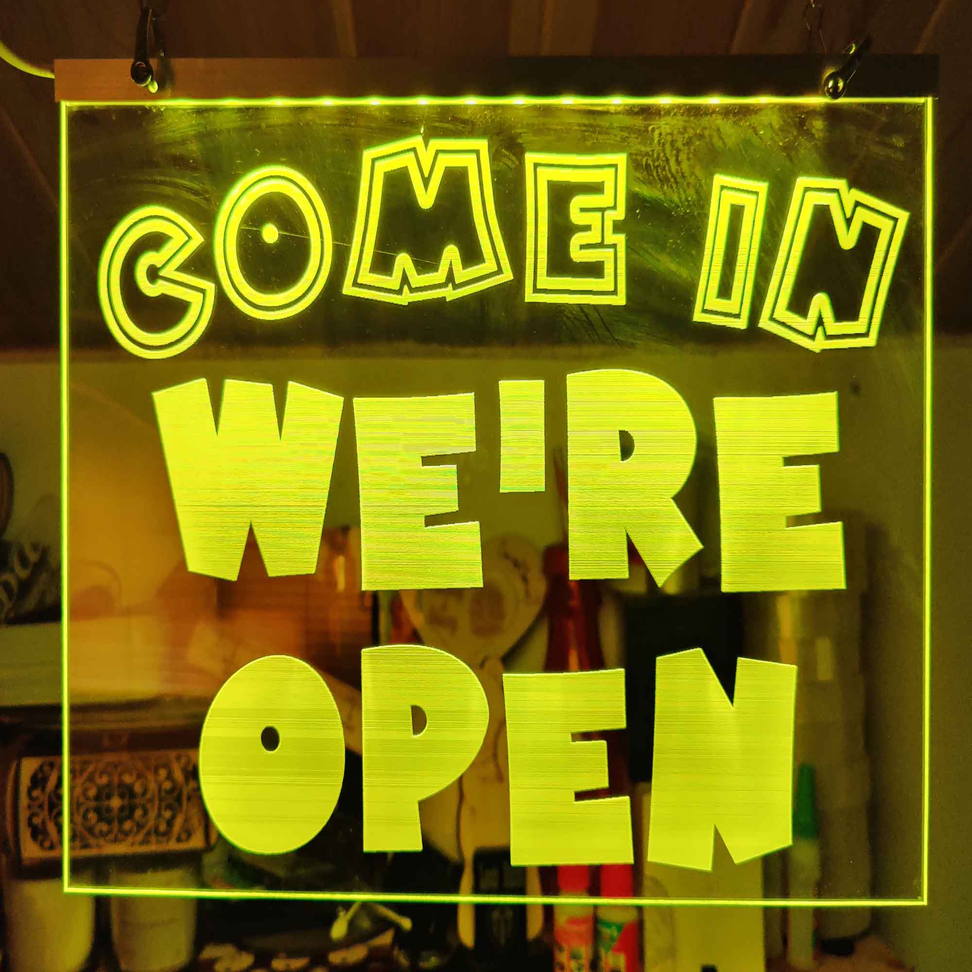 LED light up shop sign